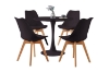 Picture of TULIP Dining Set (Black) - 39.4" Table with 4 Chairs