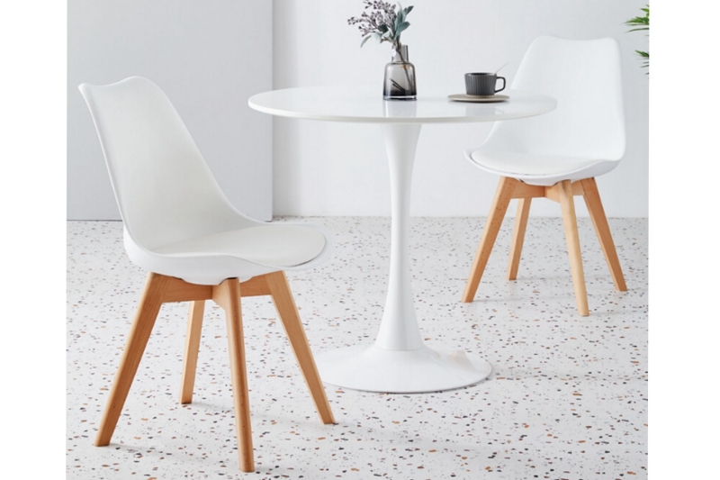 Picture of TULIP Dining Set (White) - 39.4" Table with 2 Chairs