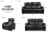 Picture of CALVIA Power Reclining Sofa Range with USB Port & LED Lighting +  Cup Holders & Reading Lights (Black)