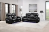 Picture of CALVIA Power Reclining Sofa Range with USB Port & LED Lighting +  Cup Holders & Reading Lights (Black)