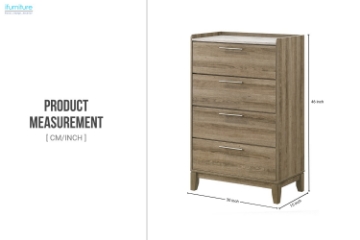 Picture of MESSINA 4-Drawer Chest (Light Brown)