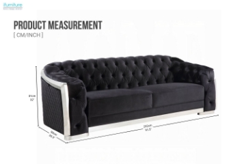 Picture of HAYES 3 Seater Chesterfield Sofa with Metal Trim