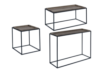 Picture of YERI 3-Piece Modern Industrial Table Set – Coffee, Console & Side Tables