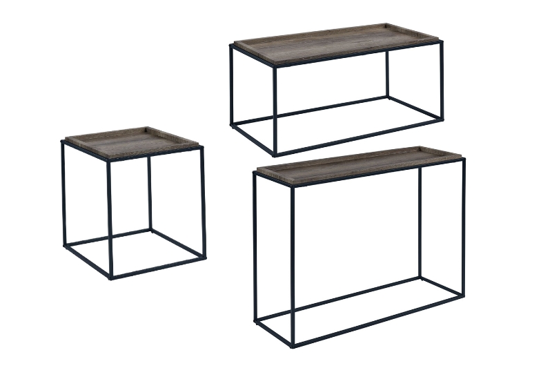 Picture of YERI 3-Piece Modern Industrial Table Set – Coffee, Console & Side Tables
