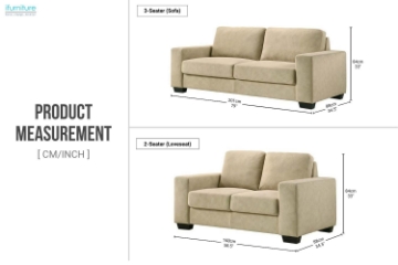 Picture of MODA 3/2 Seater Sofa Range (Beige)