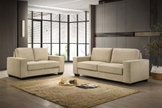 Picture of MODA 3/2 Seater Sofa Range (Beige) - Loveseat+Sofa Set