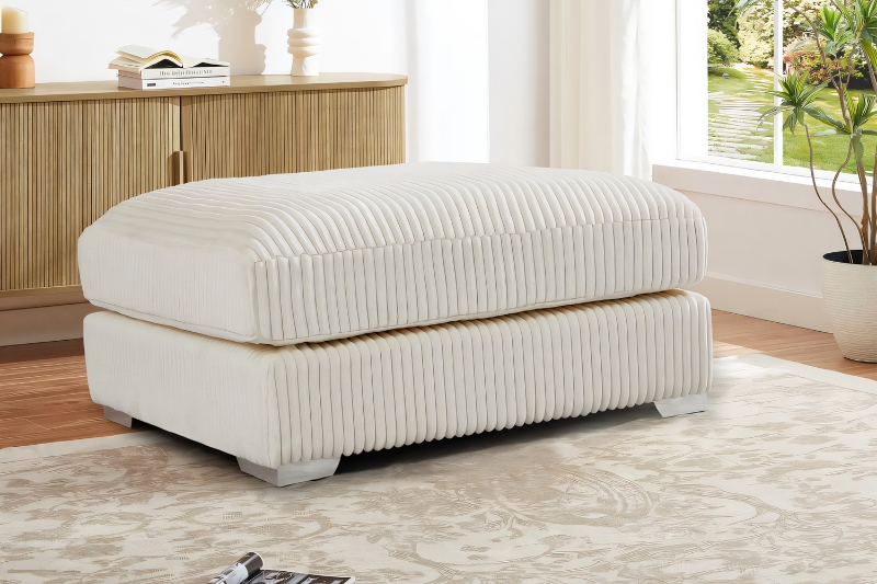 Picture of WINSTON Corduroy Modular Sectional Sofa (Beige) - Ottoman Only	
