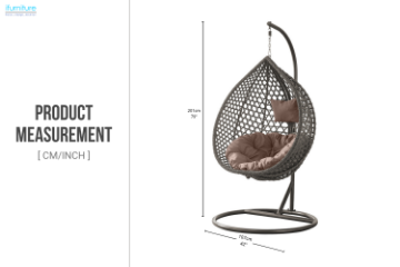 Picture of DAKOTA Rattan Outdoor Hanging Egg Chair (Grey)
