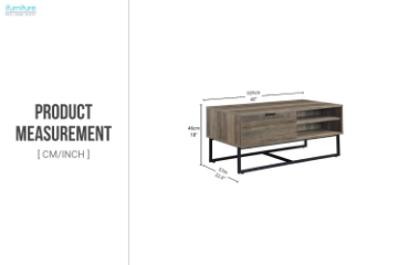 Picture of ADONIS 42" Coffee Table with Hidden Storage & Open Shelves