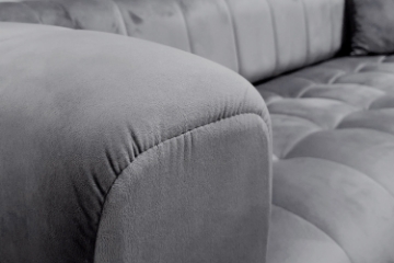 Picture of VEGAS Chesterfield Velvet Sofa Range (Grey) - 1 Seater (Armchair)