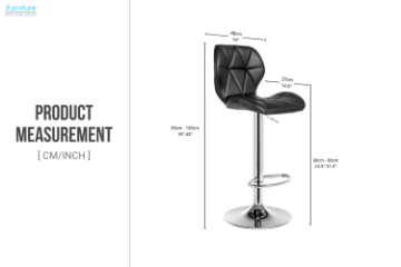 Picture of LIBBY Adjustable Swivel Gas Lift Bar Stool (Black)