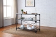 Picture of AUKFA Metal Frame Kitchen Island with Storage Shelves