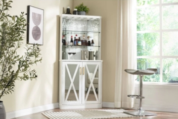 Picture of TANDY Home Bar Buffet & Hutch with Glass Shelves