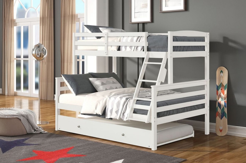 Picture of DORMA Twin-Full Bunk Bed with Trundle(White)