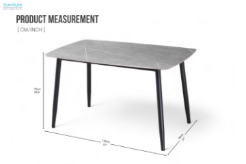 Picture of SAROTO 51" Sintered Stone Top Dining Table (Matte Grey)