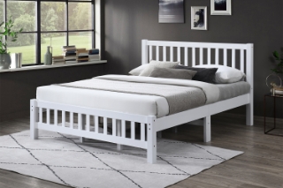 Picture of FORESTER Solid Wood Twin/Double/Queen Size Bed Frame(White) - Double Size