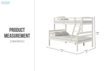 Picture of DORMA Twin-Full Bunk Bed with Trundle(White)