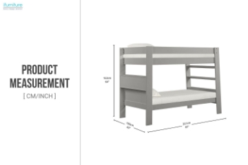 Picture of LILLIAN Twin-Twin Bunk Bed(Grey)