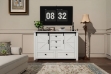 Picture of VITTORIO Sliding Barn Door Cabinet with Drawers (White) 