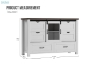 Picture of ODDNY Farmhouse Storage Cabinet with Sliding Door and Drawers (White)