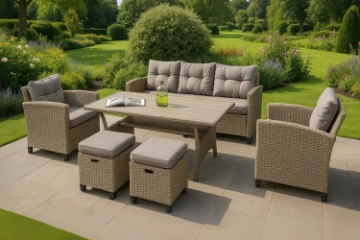 Picture of ALBANY 3+1+1 Wicker Dining Outdoor Sofa Set 
