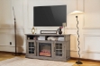 Picture of GRACIE 58.5" TV Stand with Electric Fireplace  & Charging Station (Grey)