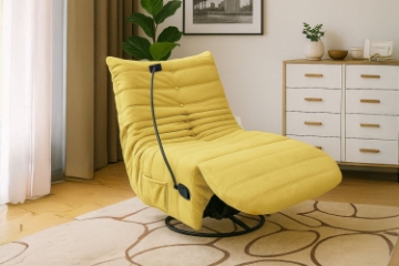 Picture of REPLICA TOGO 360° Swivel Reclining Lounge Chair with Mobile Holder (Yellow) 