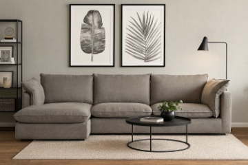Picture of SERENA Feather-Filled Fabric Sectional Sofa (Dark Grey)