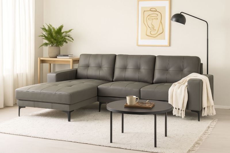 Picture of AMIRA 100% Genuine Leather Sectional Sofa