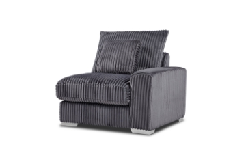 Picture of WINSTON Corduroy Modular Sectional Sofa (Grey) - Single RAF Armchair	