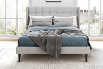 Picture of SONOMA Fabric Bed Frame (Light Grey) - Double