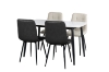 Picture of SAROTO 51" Sintered Stone Top 5PC Dining Set (Gloss White Table)