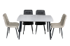 Picture of SAROTO 51" Sintered Stone Top 5PC Dining Set (Gloss White Table)