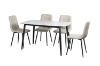 Picture of SAROTO 51" Sintered Stone Top 5PC Dining Set (Gloss White Table)