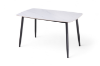 Picture of SAROTO 51" Sintered Stone Top 5PC Dining Set (Gloss White Table + 4 Creamy White Chairs)