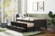 Picture of LAILA Twin Captain's Bed with Storage Trundle(Black)
