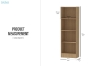 Picture of MOOK 71"x22.5" 4-Tier Bookshelf (Light Oak)