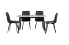 Picture of SAROTO 51" Sintered Stone Top 5PC Dining Set (Matte Grey Table + 4 Charcoal Chairs)