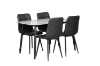 Picture of SAROTO 51" Sintered Stone Top 5PC Dining Set (Matte Grey Table + 4 Charcoal Chairs)