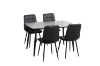 Picture of SAROTO 51" Sintered Stone Top 5PC Dining Set (Matte Grey Table + 4 Charcoal Chairs)