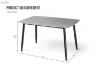 Picture of SAROTO 51" Sintered Stone Top 5PC Dining Set (Matte Grey Table + 4 Charcoal Chairs)
