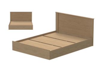 Picture of MOOK Queen Size Bed Frame (Light Oak)