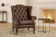 Picture of WILLIFORD 100% Genuine Leather Chesterfield High Back Wing Armchalr/Sofa Chair (Tobacco)