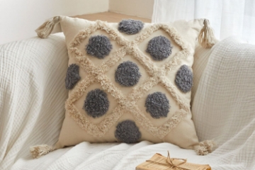 Picture of 375-003 Decorative Accent Tassel Cushion with Inner (17.5"x17.5") 