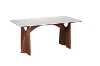 Picture of NATALIE 63" Dining Table with Natural White Stone Top & Solid Wood Base