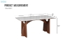 Picture of NATALIE 63" Dining Table with Natural White Stone Top & Solid Wood Base