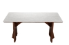 Picture of NATALIE 63" Dining Table with Natural White Stone Top & Solid Wood Base