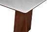 Picture of NATALIE 63" Dining Table with Natural White Stone Top & Solid Wood Base