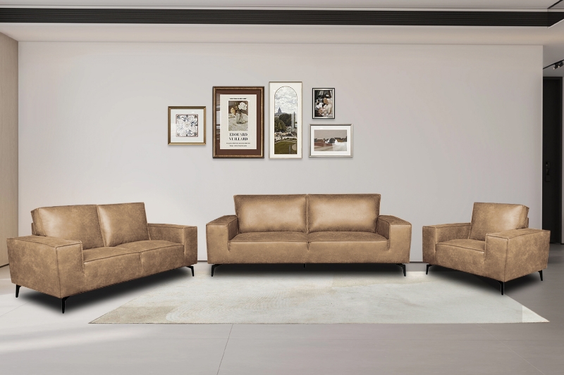 Picture of EASTWOOD Air Leather Sofa Range (Brown) - Armchair+Loveseat+Sofa Set