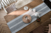 Picture of 376-010 Jacquard Geometric Pattern Table Runner/Bed Runner (Grey) -  94.5"x13"